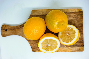 Lemons on the cutting board