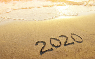 2020 written in sand