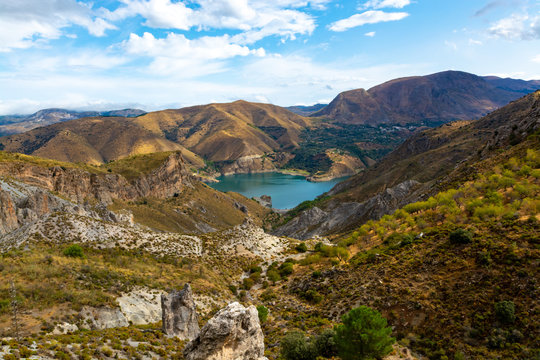 Landscapes of National park Sierra Nevada mountains near Malaga and Granada, Andalusia, Spain