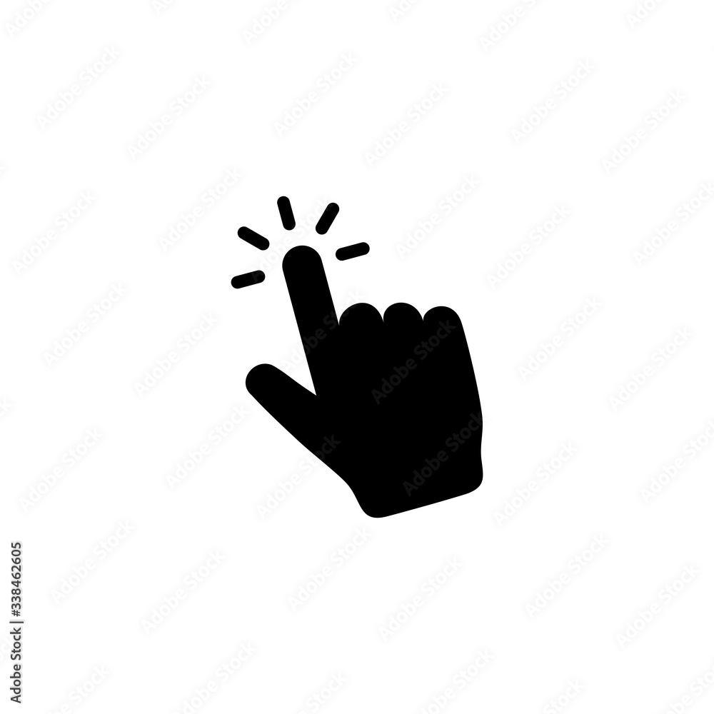 Poster hand click icon vector. hand cursor icon