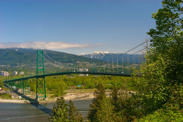Lions Gate Bridge Spanning Burrard Inlet to North Vancouver,British Columbai, CAN