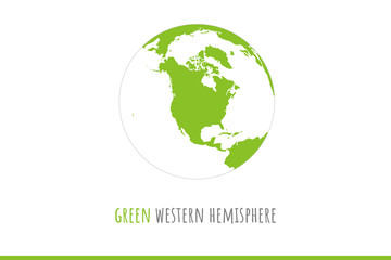 green world western hemisphere vector map detailed accurate illustration isolated
