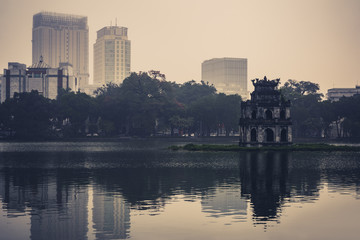 Hoan Kiem Lake,  lake in the old part of Hanoi, Vietnam,.