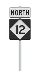 Vector illustration of the North Carolina Highway road sign on metallic post