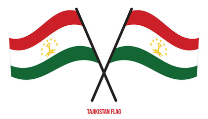 Tajikistan Flag Waving Vector Illustration on White Background. Tajikistan National Flag