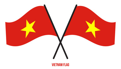 Vietnam Flag Waving Vector Illustration on White Background. Vietnam National Flag