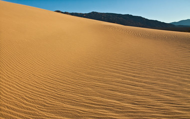 Ripples in the Sand on the  Mesquite Flat Sand Dunes and Tucki Mountain, Death Valley National Park, California, USA