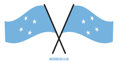 Micronesia Flag Waving Vector Illustration on White Background. Micronesia National Flag