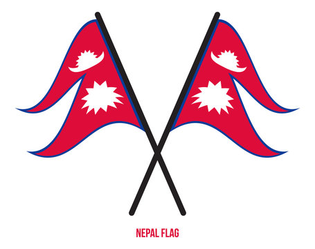Nepal Flag Waving Vector Illustration on White Background. Nepal National Flag