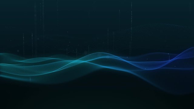 beautiful abstract wave technology digital network background with blue light digital effect corporate concept