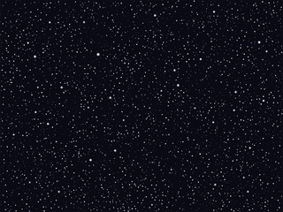 Starry Night Sky, Deep Outer Space Vector Background