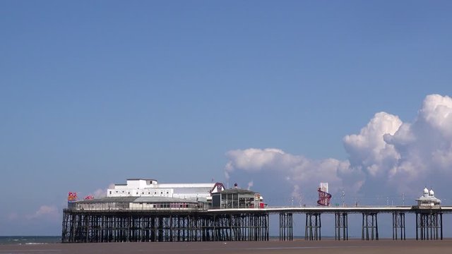 Blackpool pier seaside resort in England UK 4K