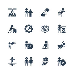 Business, Job and Personal Development Icon Set in Glyph Style