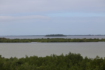 landscape with river and clouds