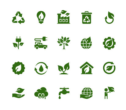Vector Ecology and Industry Related Vector Icon Set