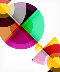 Obraz premium Abstract background, circle and triangle design round shapes overlapping. Geometric trendy template. Vector Illustration For Wallpaper, Banner, Background, Card, Book Illustration, landing page