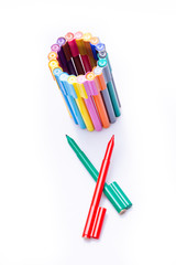 felt colored pencil isolated with white background