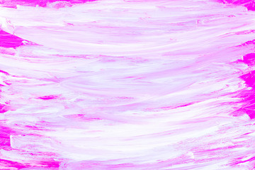 Fototapeta na wymiar Handmade pink abstract painted background. Abstract art background. Pattern with liquid paints. Acrylic paint texture with pink brush strokes. Blank for wallpaper