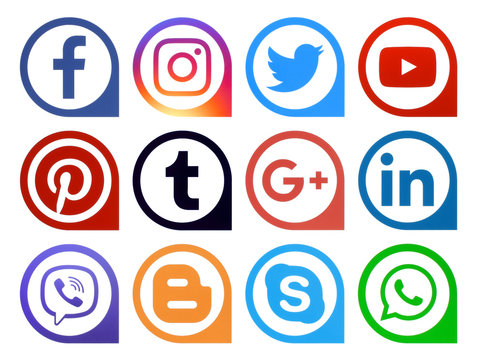 Popular social media icons pointers