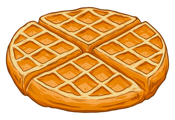 Delicious waffle illustration - 338475020