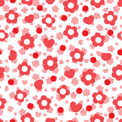 Pink floral background. Flowers seamless pattern.
