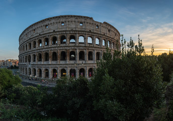 Fototapeta na wymiar Landscape view on Ancient Coliseum in Rome, Italy