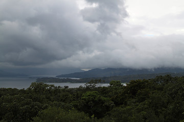 Fototapeta na wymiar Landscape around the lagoon of the Arenal, Costa Rica