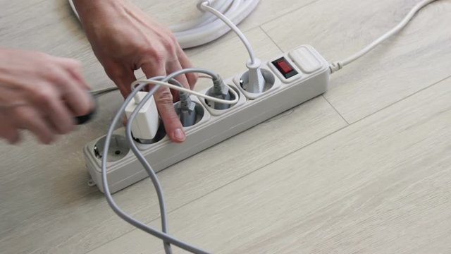 Turn off the neon strip and unplug socket from the extension cord surge protector