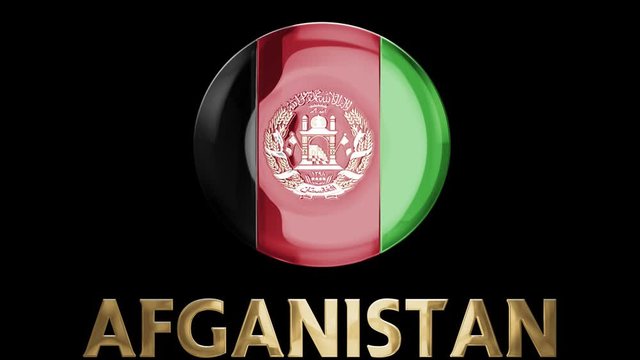 3D intro illustration intro representation of the flag and country of Afganistan