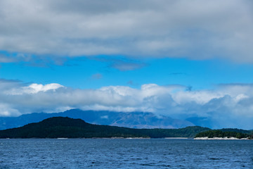 Fototapeta na wymiar Views along Lake Manapouri, South Island, New Zealand