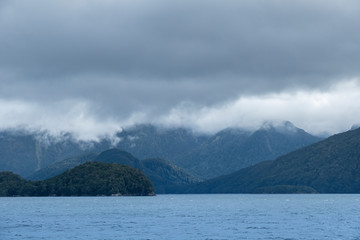 Views along Lake Manapouri, South Island, New Zealand