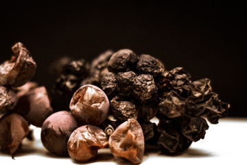 
photographic study on still life - bunches of putrefied grapes 2