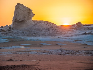 The white desert in western egypt is an breathtaking place. Great limestone sculptures and the white gound open gigantic views on that former ocean bed.