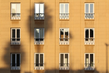 An administrative building at sunset in downtown Beirut, Lebanon.