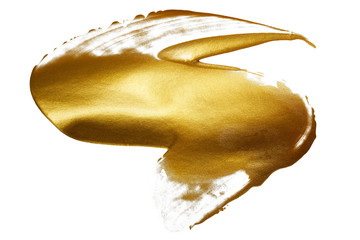Gold stain paint shiny brushstroke metallic