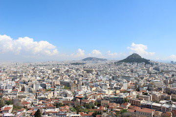 The urban texture of Athens. April 2019