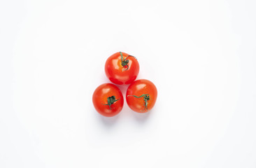 
tomatoes on a white background