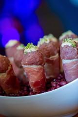 Tuna Tartare in Prosciutto wrapped Cone