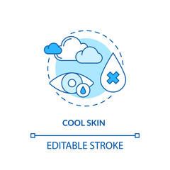 Cool skin turquoise concept icon. Cold weather treatment. Dermatology and skincare. Rotavirus symptom idea thin line illustration. Vector isolated outline RGB color drawing. Editable stroke