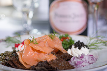 Smoked Salmon on Buckwheat Crepes