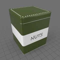 Nuts in metal box
