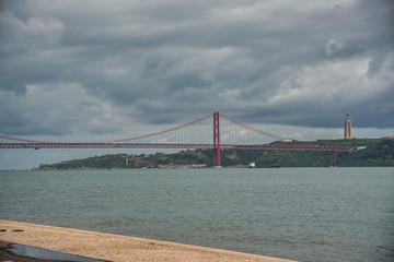 Tejo bridge in Lisbon Portugal