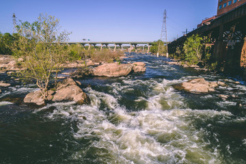 Pipeline rapids on the James River in downtown Richmond, Virginia
