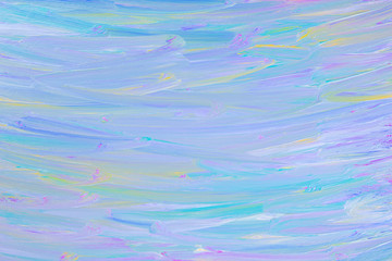 Fototapeta na wymiar Handmade multi-colored abstract background. Abstract art background. Pattern with multi-colored paints. Acrylic paint texture with brush strokes. Blank for wallpaper