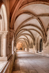 Détail d'un cloître du monastère d'Alcobaça, Portugal