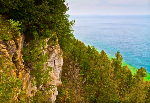 The Headlands Of Ellison Bluff State Natural Area Overlook Green Bay On Lake Michigan, Ellison, Wisconsin, USA