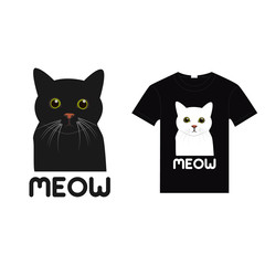 Cat t-shirt design vector. Meow cat t-shirt vector. Cat illustration