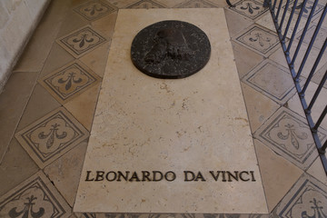 Leonardo da Vinci tomb Chateau d Amboise, Loire Valley, France - SHOT August 2015