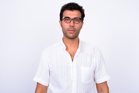 Portrait of handsome Turkish man with eyeglasses