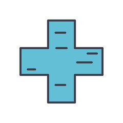 medical cross icon, flat style
